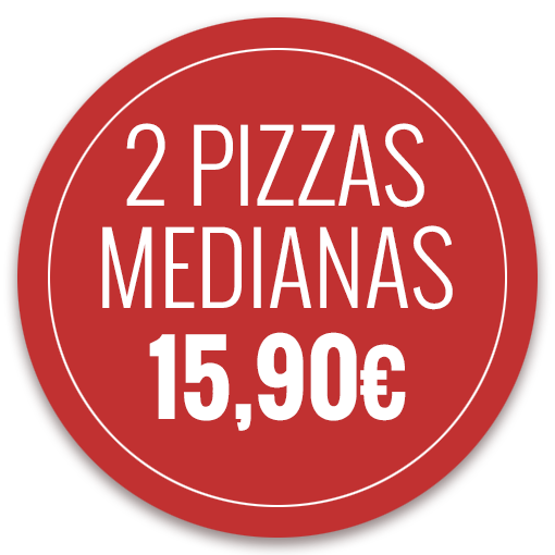 2 pizza medianas 15,90 euros