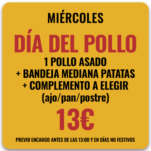 MIÉRCOLES - DÍA DEL POLLO